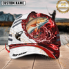 Maxcorners Fishing White Red Lava Sport Personalized Name Classic 3D Cap Personalized Cap (13 Breeds)
