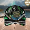 Maxcorners Fishing Grim Reaper Green Lightning Personalized 3D Cap