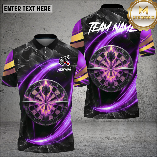 Maxcorners Dart Jersey Cosmic Energy Neon Swirl Design Multioptions Personalized Name, Team Name Unisex 3D Shirt (4 colors)