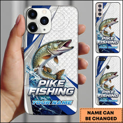 Maxcorners Pike Fishing Phone Case Splash Art Fishing Phone Case Custom Name