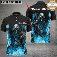 Maxcorners Golf Flaming Grim Reaper Multicolor Customized Name, Team Name 3D Shirts