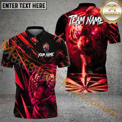 Maxcorners Tiger King Of Jungle Darts Jersey Mutilcolor Options Personalized Name, Team Name 3D Polo Shirt