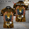 Maxcorners American Eagle Swing Golf Polo Customized Name, Team Name 3D Shirts (4 Colors)