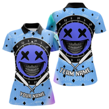 Maxcorners Smile Face Dartboard Custom Funny Blue Dart Shirts For Men, Dart Team Jerseys LM064