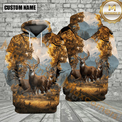 Maxcorners Deer Hunting Autumn Forest All Over Print Shirt
 Best Gift For Hunter