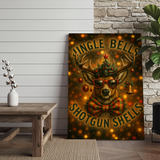Maxcorners Deer Jingle Bells Shotgun Shells 3D Wrapped Canvas