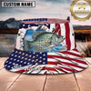 Maxcorners Fishing Red Black Vortex Fishing Design with Bold Splash Personalized Name 3D Bucket Hat (13 Fish Species)