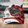 Maxcorners Fishing White Red Lava Sport Personalized Name Classic 3D Cap Personalized Cap (13 Breeds)