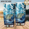 Maxcorners Fishing Tumbler Blue Marble Fluid Art Design Personalized Name Tumbler (13 Species)