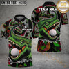 Maxcorners Crocodile Funny Golf Polo Personalized Name, Team Name 3D Shirt (4 Colors)