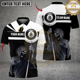 Maxcorners Billiards Grim Reaper Shadow Personalized Name 3D Unisex Shirt