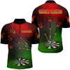 Maxcorners Men’s Personalized Darts Shirts With Multi-Color Dartboard And Flame Dart Arrows LM1605