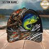 Maxcorners Fishing Skull Angler Orange Camo Personalized 3D Cap