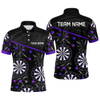 Maxcorners Men's Custom Darts Shirt With Purple-Black Dartboard And Arrows Pattern LM1605