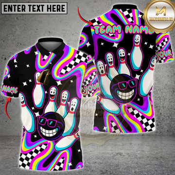 Maxcorners Bowling Cool Shades Personalized Name 3D Unisex Shirt