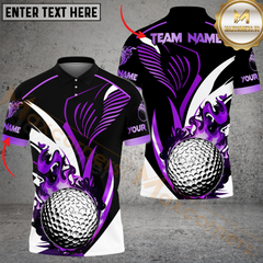 Maxcorners Golf Ball Flame Multicolor Customized Name, Team Name 3D Shirts