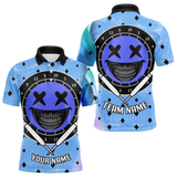 Maxcorners Smile Face Dartboard Custom Funny Blue Dart Shirts For Men, Dart Team Jerseys LM064