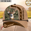 Maxcorners Heru Pon Leather Pattern Hunting Deer Multicolor Personalized 3D Cap