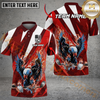 Maxcorners Flame Strike Eagle Golf Polo Personalized Name, Team Name 3D Shirt (4 Colors)