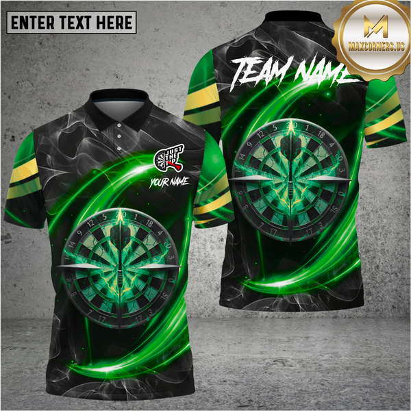 Maxcorners Dart Jersey Cosmic Energy Neon Swirl Design Multioptions Personalized Name, Team Name Unisex 3D Shirt (4 colors)