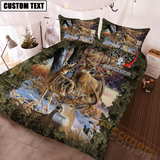 Maxcorners Hunting Deer Autunm Style Bedding Set 3D All Over Printed | Moss