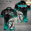 Maxcorners Lion Bowling Design Multicolor Customized Name, Team Name 3D Shirts