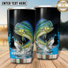 Maxcorners Fishing Tumbler Black Blue Double Catch Honeycomb Design Personalized Name Tumbler (13 Species)