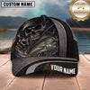 Maxcorners Fishing Dark Skull Angler with Dramatic Fishing Rod and Mysterious Scene Personalized Name 3D Cap (13 Fish Species)