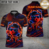 Maxcorners Golf Neon Flame Personalized Name, Team Name 3D Shirt (4 Colors)