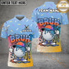 Maxcorners Funny Bruh Golfer Polo Personalized Name, Team Name 3D Shirt (4 Colors)