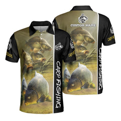 Maxcorners Custom Name Carp Fishing 3D Polo