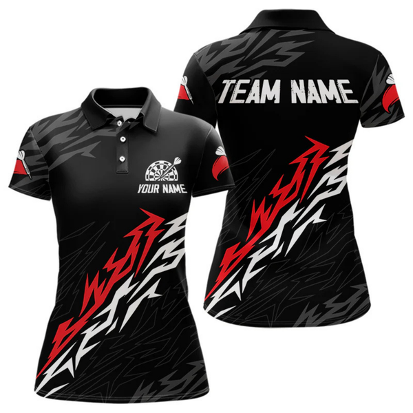 Maxcorners Men's Custom Dart Shirts With Red - White Streaks And Dartboard, Team Jerseys LM1605