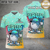 Maxcorners Funny Bruh Golfer Polo Personalized Name, Team Name 3D Shirt (4 Colors)