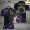 Maxcorners Bowling And Pins Glitter Sparkling Crown Customized Name, Team Name 3D Shirt (6 Colors)