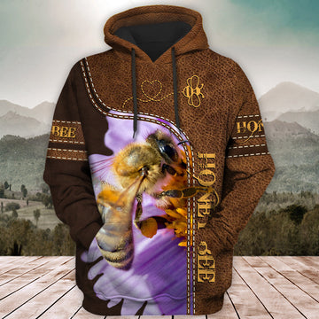Maxcorners Love Honey Bee All Over Printed Unisex Shirt LM1304