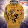 Maxcorners Personalized Name Honey Bee All Over Printed Unisex Shirt LM1304