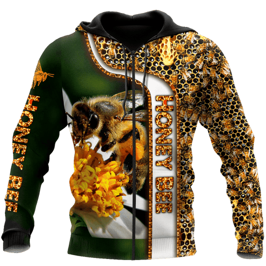 Maxcorners Honey Bee Pattern All Over Printed Unisex Shirt LM1304