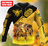 Maxcorners Personalized Name Honey Bee 3 All Over Printed Unisex Shirt LM1304