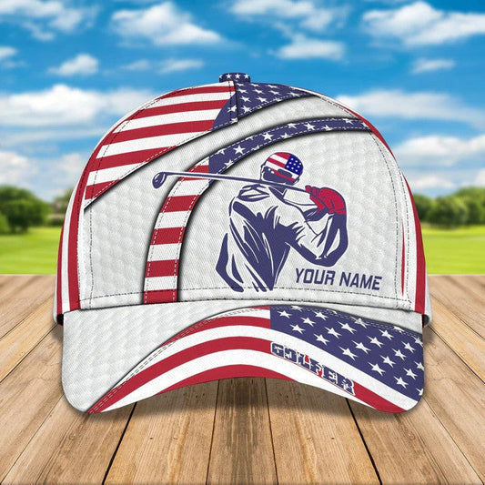 Maxcorners Customized Golf Cap for Men 4th of July 3D All Over Printed for Golf Players, Gift for Dad Golf LM0402