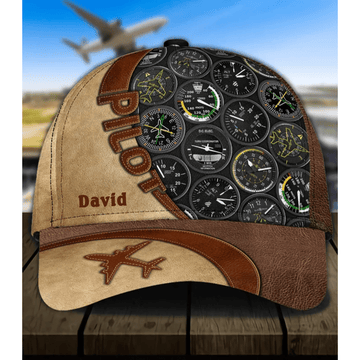Maxcorners Personalized Pilot Classic Cap, Pilot Hat for Father, Gift for Dad from Daughter and Son LM0402