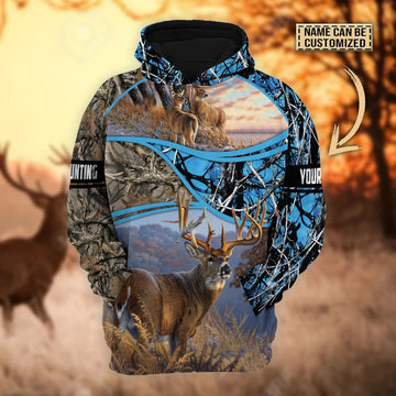 Custom Name For Hunting Lover Deer Hunting Style 2 Hoodie pullover 3D Print Gift For Hunter Dad