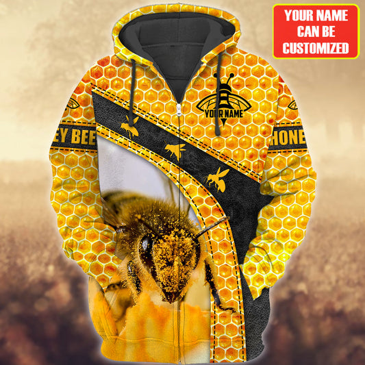 Maxcorners Personalized Name Honey Bee 6 All Over Printed Unisex Shirt LM1304