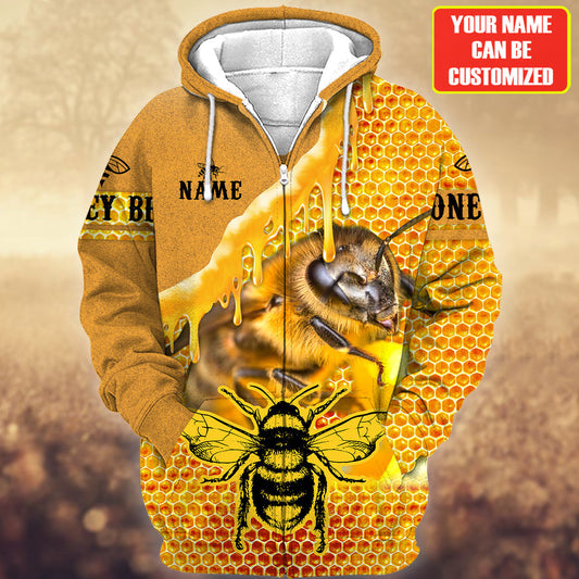 Maxcorners Personalized Name Honey Bee 7 All Over Printed Unisex Shirt LM1304