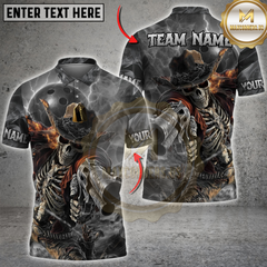Maxcorners Bowling Skeleton Cowboy Gun Multicolor Customized Name, Team Name 3D Shirts