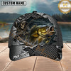 Maxcorners Fishing Skull Angler Torn Metal Personalized 3D Cap