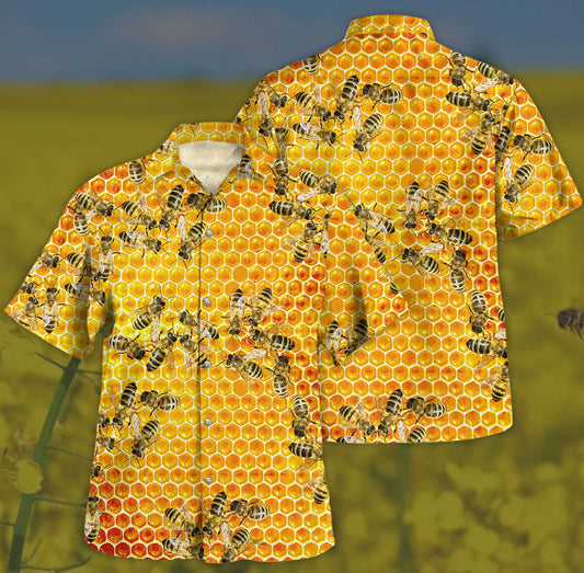 Maxcorners Honey Bee Hawaii Shirt LM1304