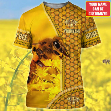 Maxcorners Personalized Name Honey Bee 10 All Over Printed Unisex Shirt LM1304
