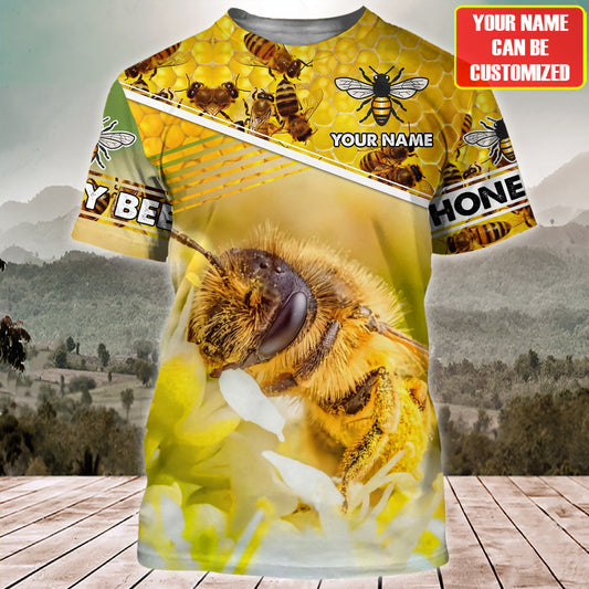 Maxcorners Personalized Name Honey Bee 13 All Over Printed Unisex Shirt LM1304