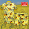 Maxcorners Personalized Honey Bee Tropical Hawaii Shirt Beach Short LM1304