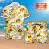 Maxcorners Personalized Honey Bee Tropical Hawaii Shirt Beach Short LM1304